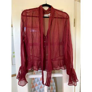 Newport News sheer silk blouse
